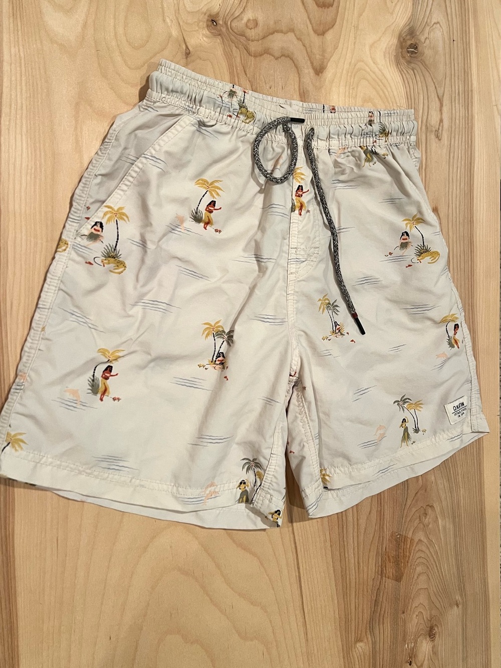 Katin Cream Tropical Print Board Shorts
